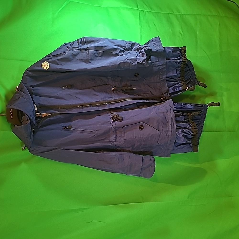 Moncler iconic hooded outerwear w ruffle trim NWOT
